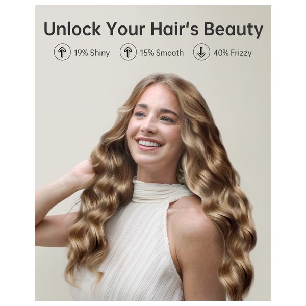 Laifen Swift Premium Hair Dryer - powerful performance with ionic technology for fast drying - 1400W - Golden Blue + Hair Brush