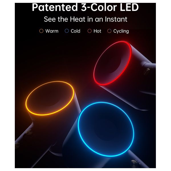 Laifen Swift Premium Hair Dryer - powerful performance with ionic technology for fast drying - 1400W - Golden Blue + Hair Brush