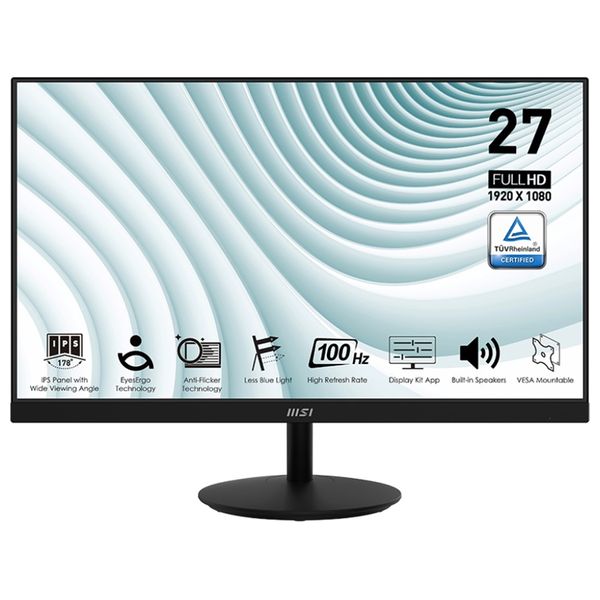 MSI 27-Inch PRO MP271A -Series - Flat Monitor - 100Hz - 1ms (MPRT) / 4ms (GTG) Response Time - FHD - 300 Nits