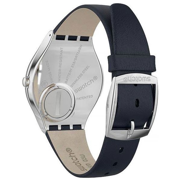  Swatch Watch SYXS115 For Men - Analog Display, Leather Band - Blue 
