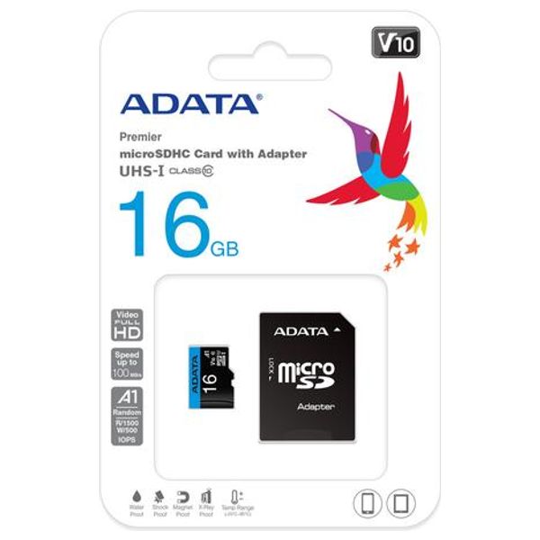 ADATA Premier Memory Card SD 5.1 - 16GB - SD Card - Black