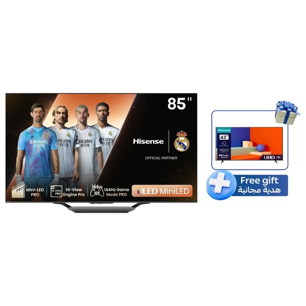  شاشة هايسنس 85-انج فئة 85U7N - سمارت - 4K - Mini LED - 144 هيرتز - اسود 