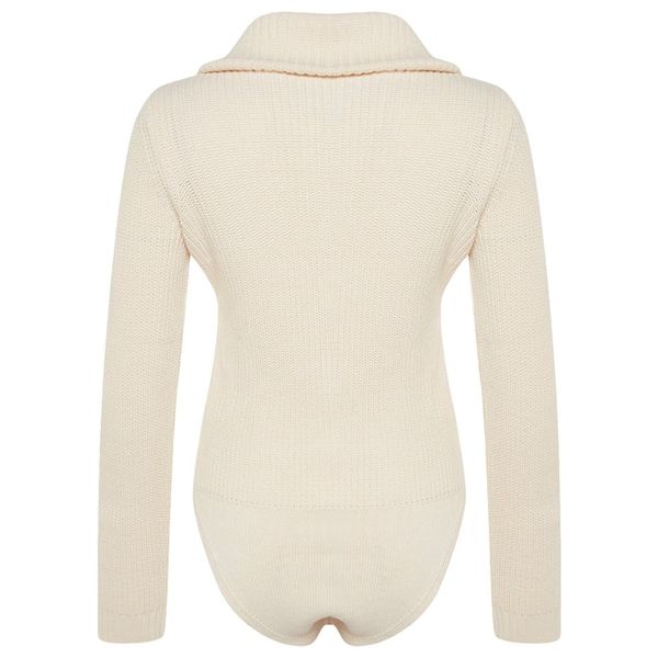 بلوزة نسائية ذات ياقة عالية وسحاب ترينديول ميلا - بيجي