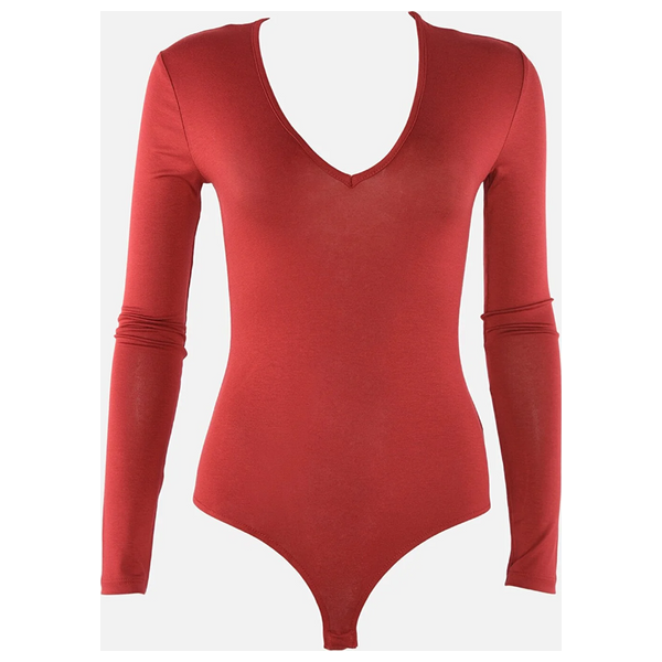 Trendyolmilla Women’s Deep V-Neck Body - Red Claret