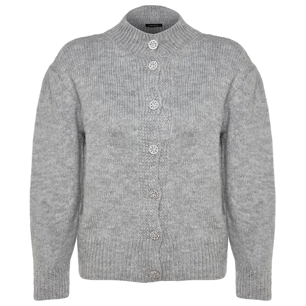 بلوزة نسائية ازرار ترينديول ميلا - رمادي