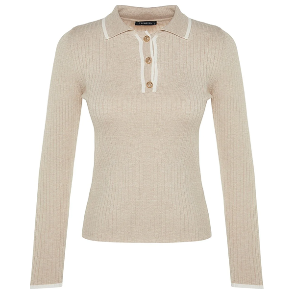 بلوزة نسائية كم طويل ترينديول ميلا - بيجي