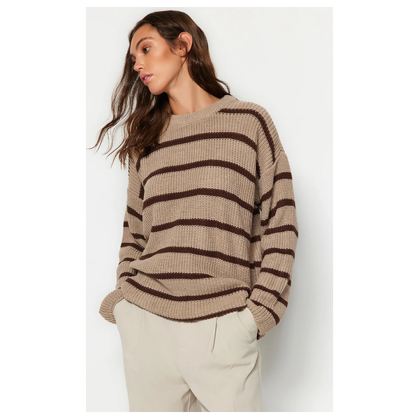 بلوزة نسائية مخططة ترينديول ميلا - بيجي