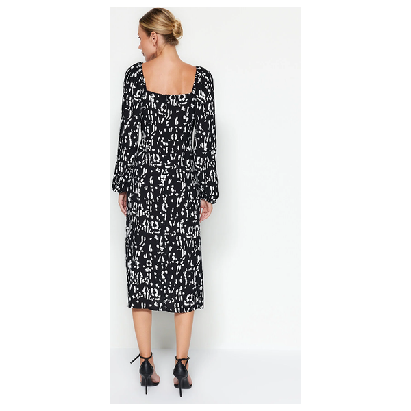 فستان نسائي ترينديول ميلا اكمام عريضة منقط - اسود