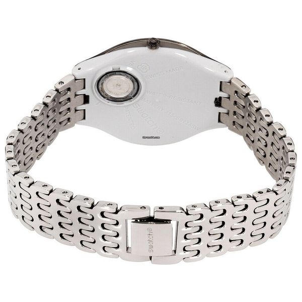  Swatch Watch SVOM104G For Women - Analog Display, Stainless Steel Band - Silver 