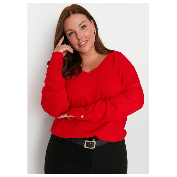 Trendyol Curve Women's Blouse Long Sleeve - Red
