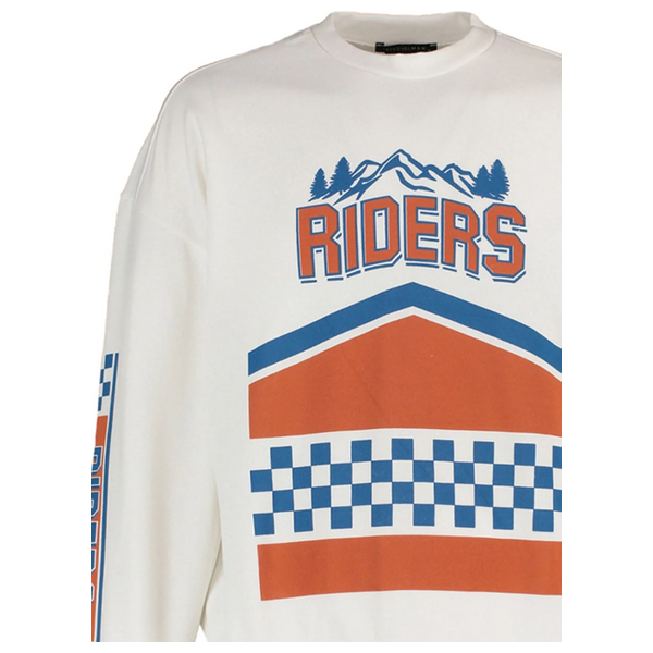 بلوزة بنقوش طويلة الأكمام مع قصة فضفاضة للرجال من ترينديول مان - بيجي فاتح