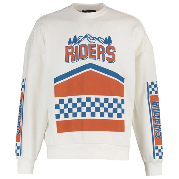 بلوزة بنقوش طويلة الأكمام مع قصة فضفاضة للرجال من ترينديول مان - بيجي فاتح