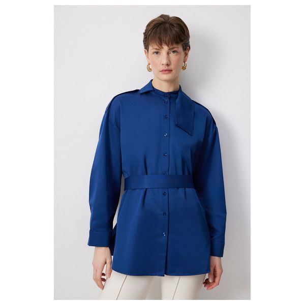 قميص مريح مع دبابيس - Navy Blue / S
