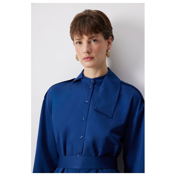 قميص مريح مع دبابيس - Navy Blue / S