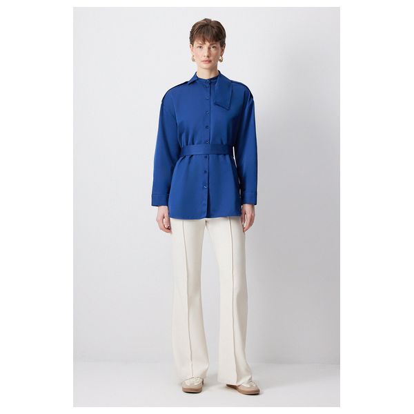 قميص مريح مع دبابيس - Navy Blue / S