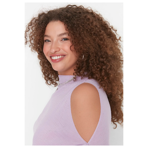 Trendyol Curve Cut Out Detailed Knit Sweater - Lilac