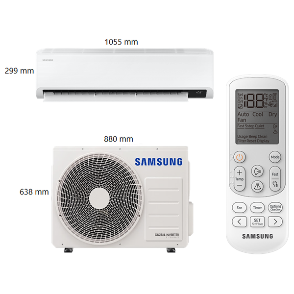 Samsung AR18CSFZAWK/IQ - 1.5 Ton - Wall Mounted Split - White - Inverter - Amp Control + Free Installation