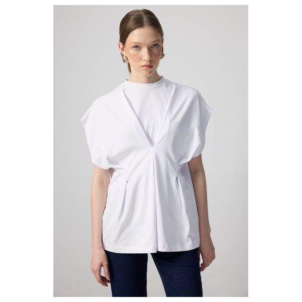 DORT DETAILED SHORT SLEEVE T-SHIRT - White / M