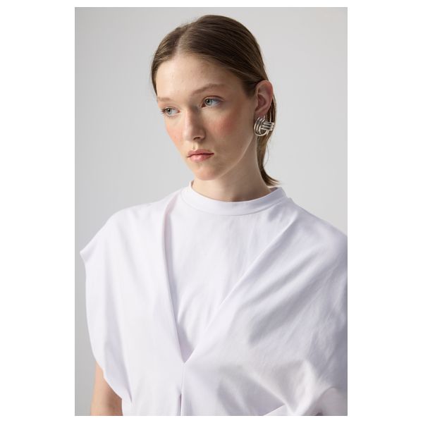 DORT DETAILED SHORT SLEEVE T-SHIRT - White / M