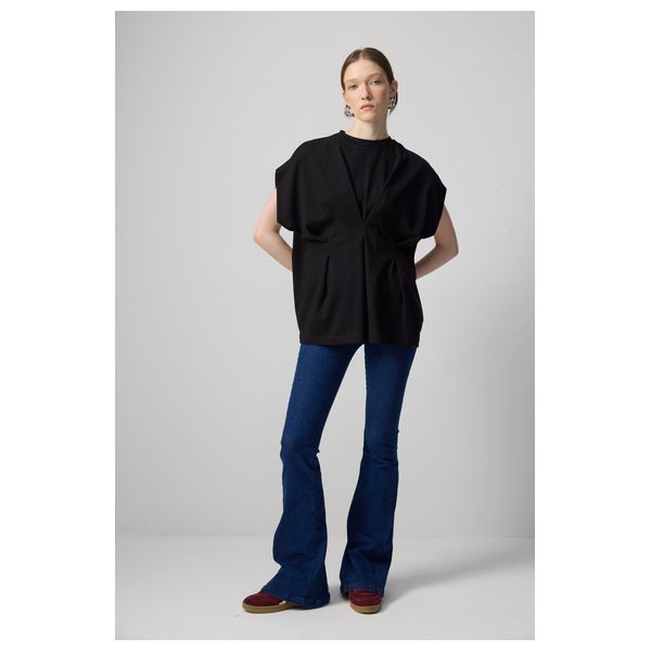 DORT DETAILED SHORT SLEEVE T-SHIRT - Black / L
