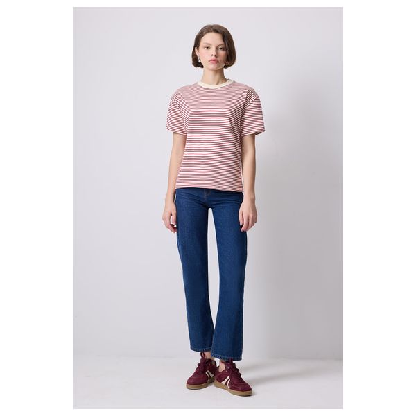  STRIPED BASIC T-SHIRT - Red / L 