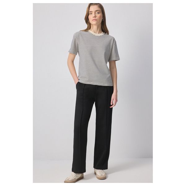 STRIPED BASIC T-SHIRT - Beige / L