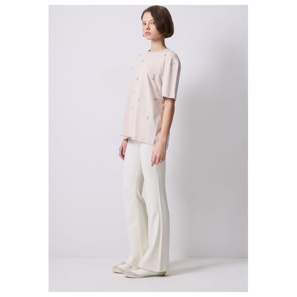 STONE WORK OVERSIZE T-SHIRT - Stone / S