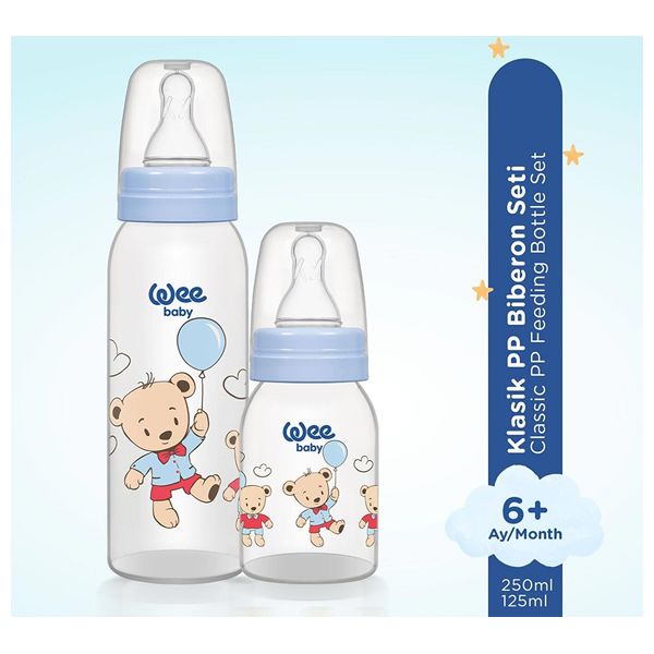  طقم زجاجتين سيليكون للأطفال 0-6 أشهر من وي بيبي - رضاعة طبيعية بدون تسرب 