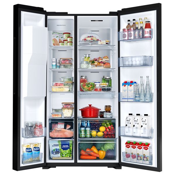  Hitachi R-SX700GPUQ0 - Side-by-Side Refrigerator - Inverter - 22 Cubic Feet - Matte White Glass - Matte White 