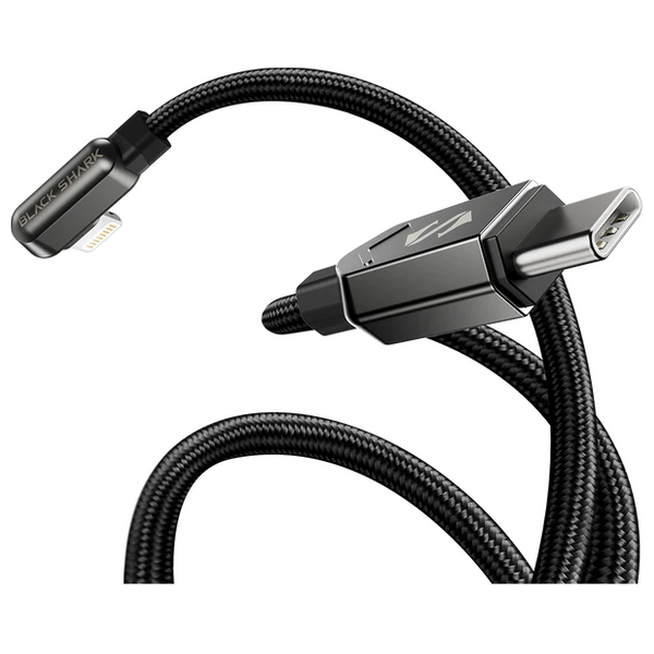 Black Shark Right-angle - Cable Lightning to USB-C - 1.8 m - Black