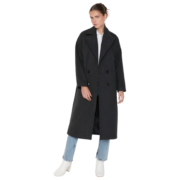 Trendyolmilla Women’s Wide Cut Long Coat - Black