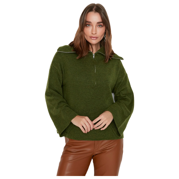 Trendyolmilla Women’s Wide Fit Soft Textured Basic Knitwear Sweater