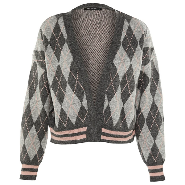 جاكيت صوف منقوشة ترينديول ميلا - رمادي