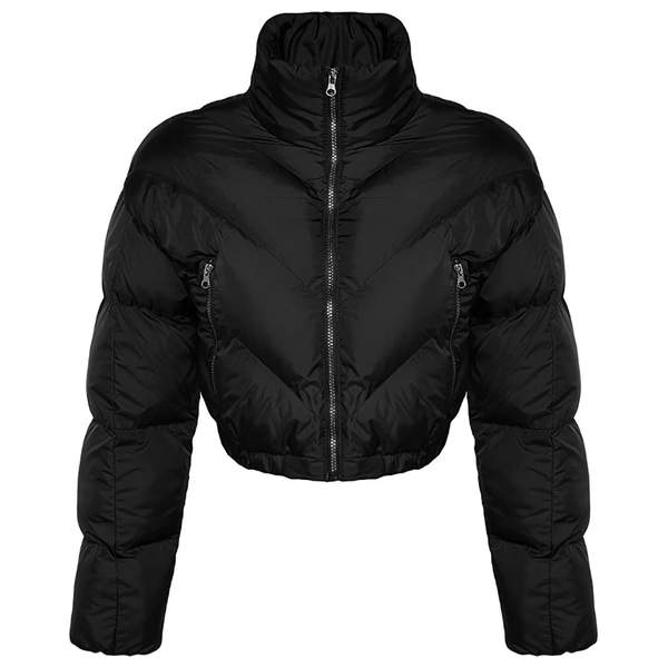 Trendyolmilla Women's Water Repellent Crop Puffer Jacket - Black