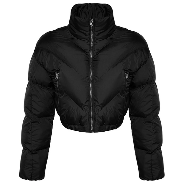 Trendyolmilla Women's Water Repellent Crop Puffer Jacket - Black