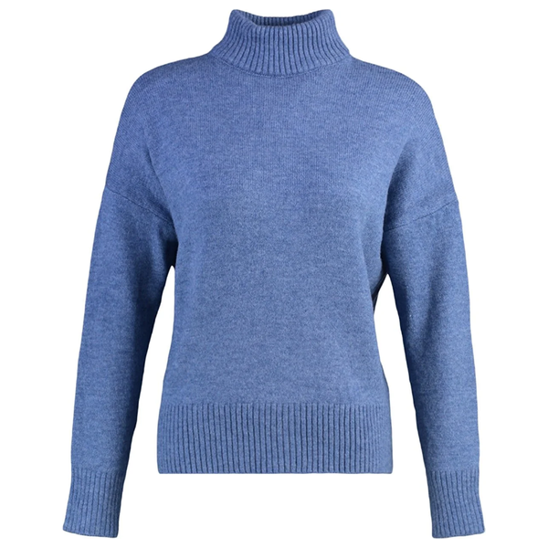 بلوزة نسائية ذات ياقة عالية ترينديول ميلا - ازرق