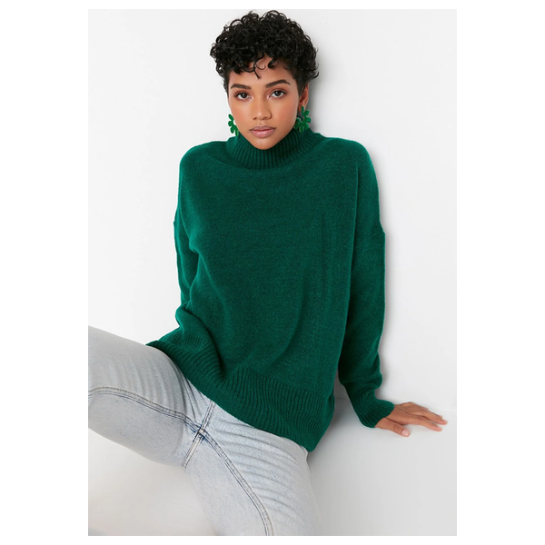 Trendyolmilla Women’s High Collar Sweater - Green