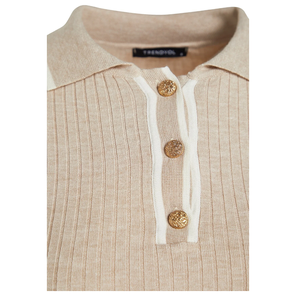 بلوزة نسائية كم طويل ترينديول ميلا - بيجي