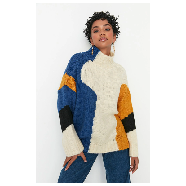 كنزة نسائي قبة عالية ترينديول ميلا - ملون