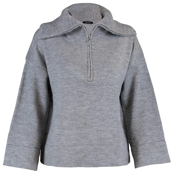 Trendyolmilla Women’s Wide Fit Soft Textured Basic Knitwear Sweater - Gray