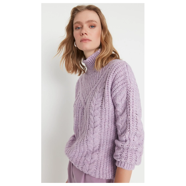 بلوزة نسائية قبة عالية ترينديول ميلا - بنفسجي