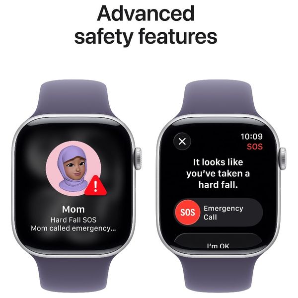 Apple Watch Series 11 46mm GPS Silver Aluminum - Sport Band Purple Fog - M/L