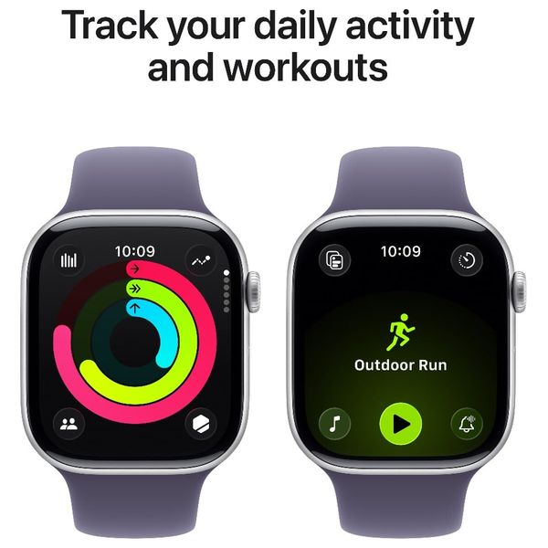 Apple Watch Series 11 46mm GPS Silver Aluminum - Sport Band Purple Fog - M/L