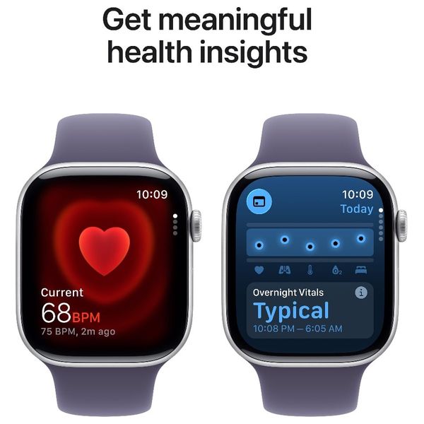 Apple Watch Series 11 46mm GPS Silver Aluminum - Sport Band Purple Fog - M/L