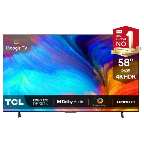  TCL 58-Inch P635 Series - Smart - 4K - LED - 60Hz - 2022 Model 