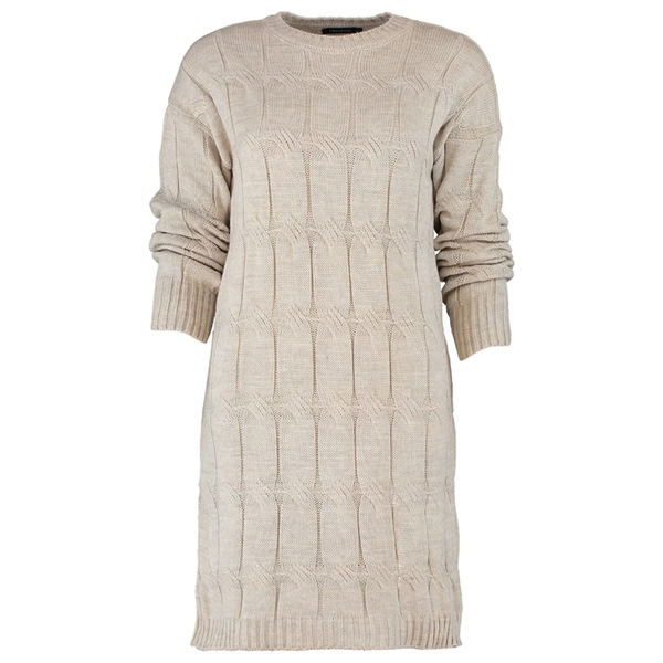 Trendyolmilla Mini Knitwear Hair Knitted Dress - Beige