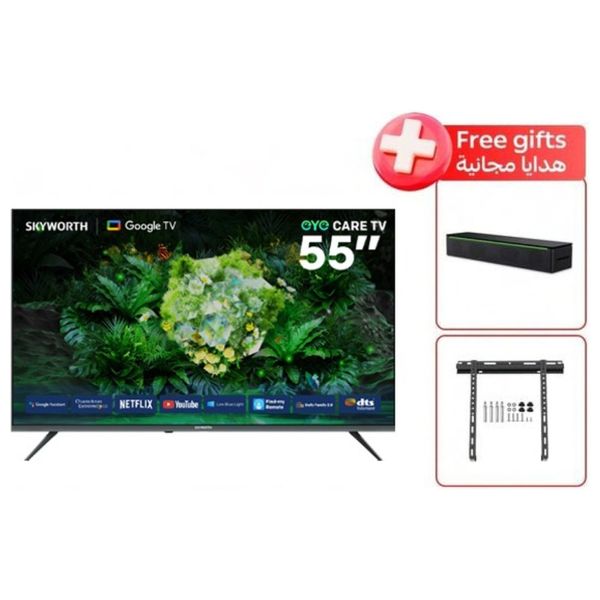  Skyworth 55G6500G - 55" - Smart - 4K - LED TV + Skyworth LH LP-S3 - Soundbar Speaker + Free Gift 