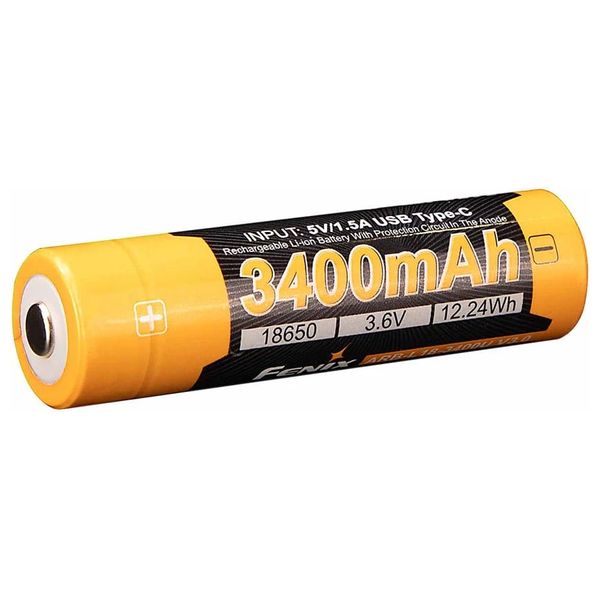  Fenix ARB-L18-3400U V3.0 - 18650 USB-C Rechargeable Battery - 3400mAh - Orange 