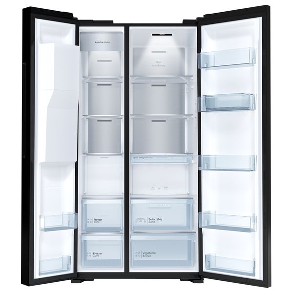  Hitachi R-SX700GPUQ0 - Side-by-Side Refrigerator - Inverter - 22 Cubic Feet - Matte White Glass - Matte White 