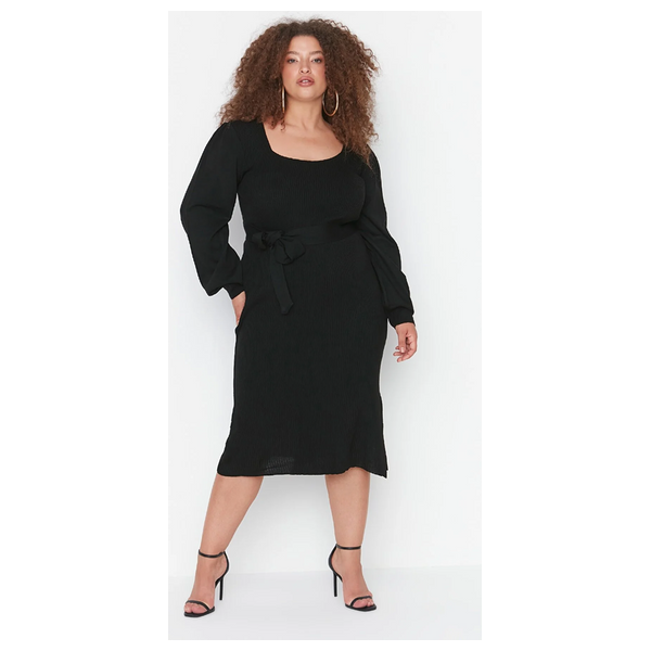 فستان بأكمام منفوخة من ترينديول كيرف - اسود